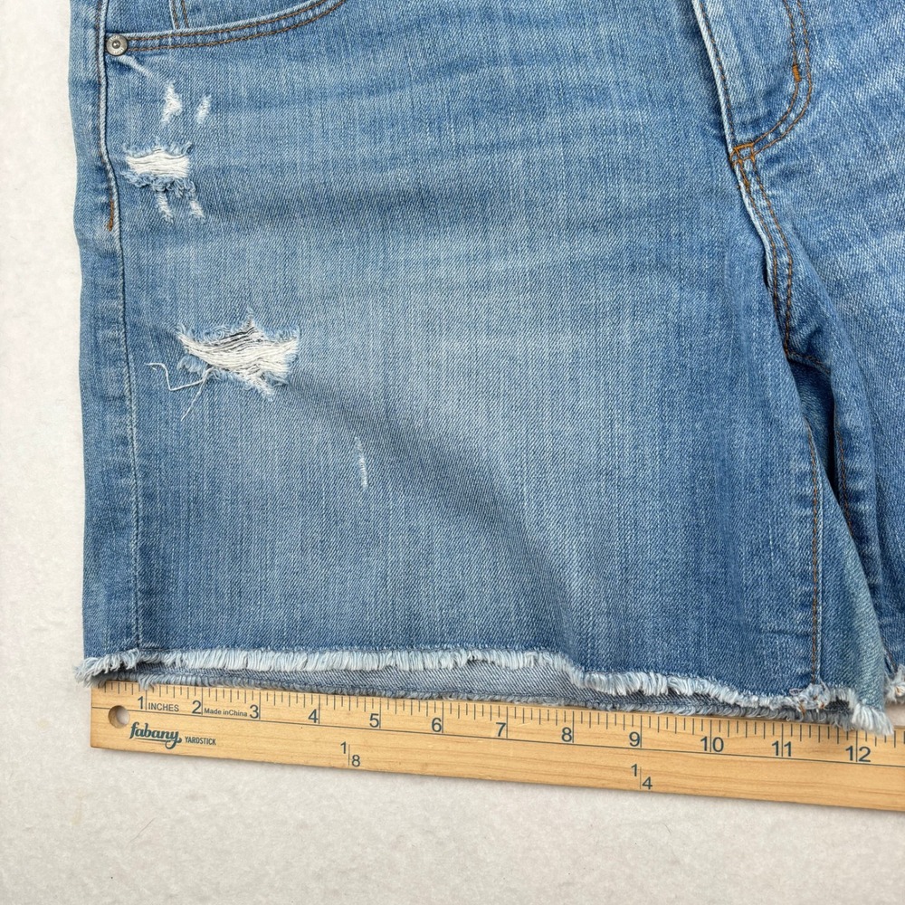 LOFT Womens Denim Shorts 12 31 Cut Off Distressed Raw Hem Casual Boho - Picture 6 of 10